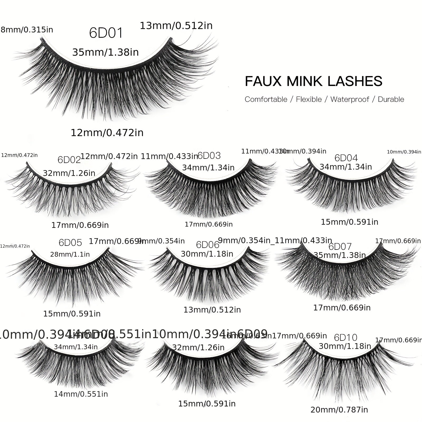 5 Pairs 6D Cross False Eyelashes Natural Curling Eye Lashes