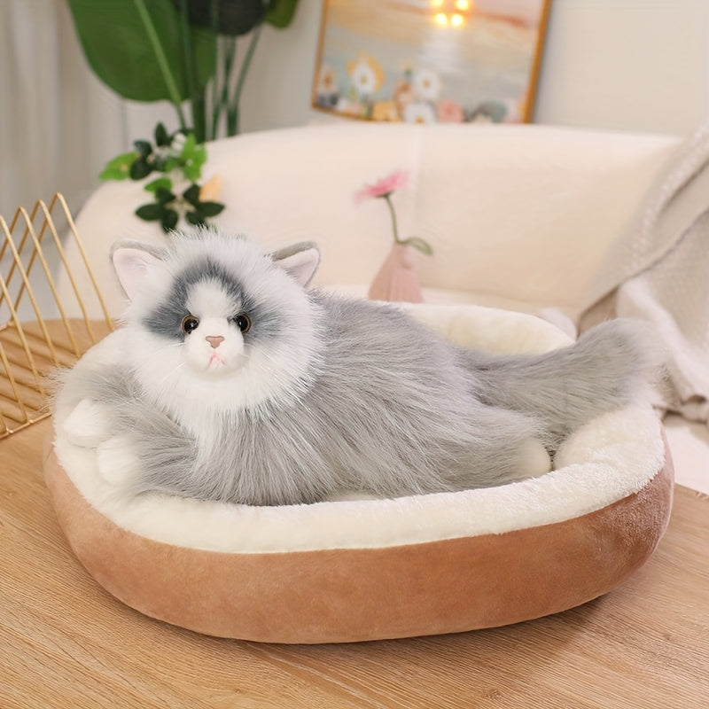Ragdoll Cat Plush Toy Long Fur Stuffed Animal Mixed Colors