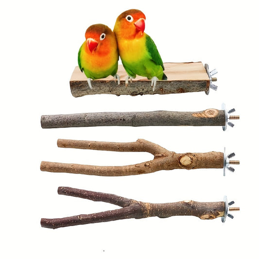 4 Pack Wood Bird Perch Parrot Stand Toys Hanging Platform Swing Toy