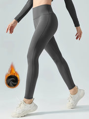 Fleece Liner High Waist Sports Leggings Warm Tight Pants