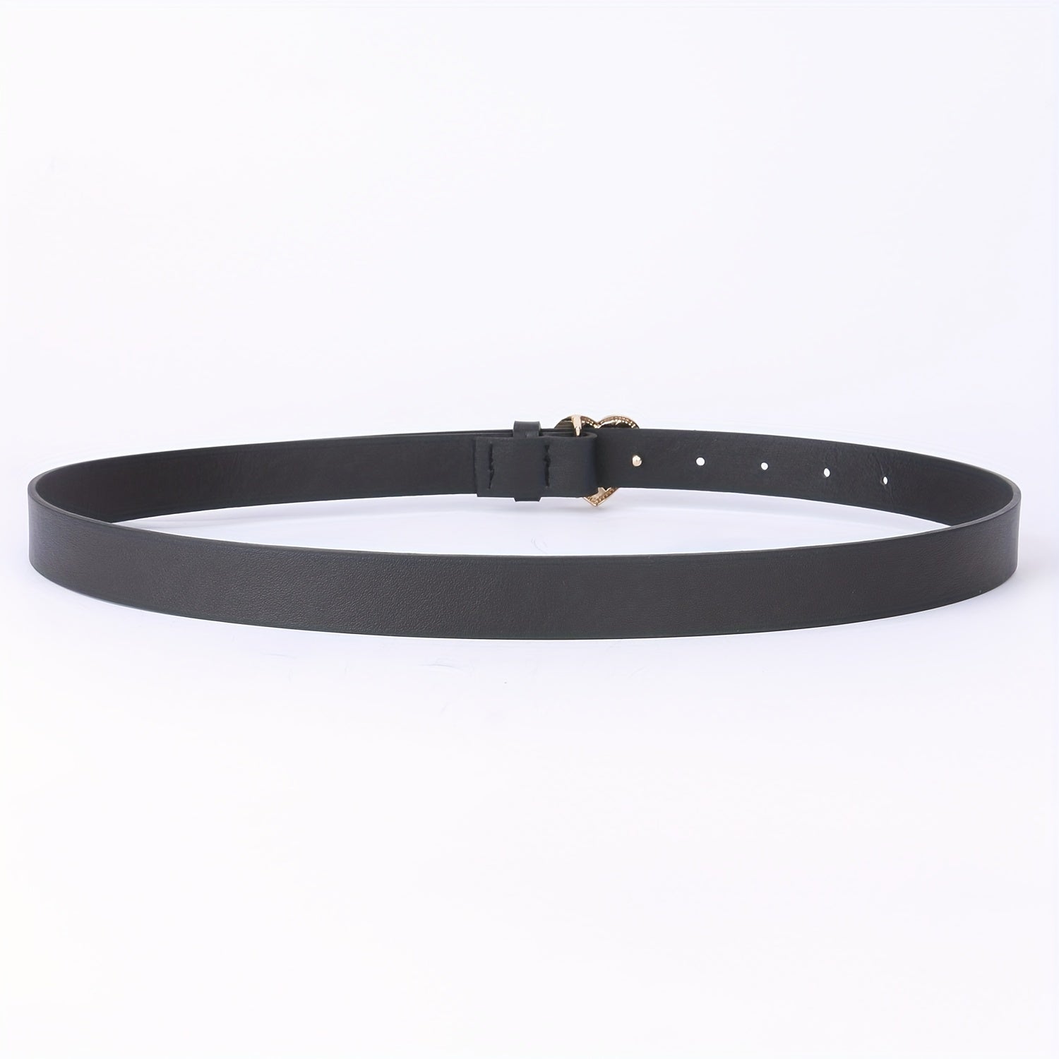 Heart-Shaped Golden Buckle Belt PU Leather Casual Jeans Belts