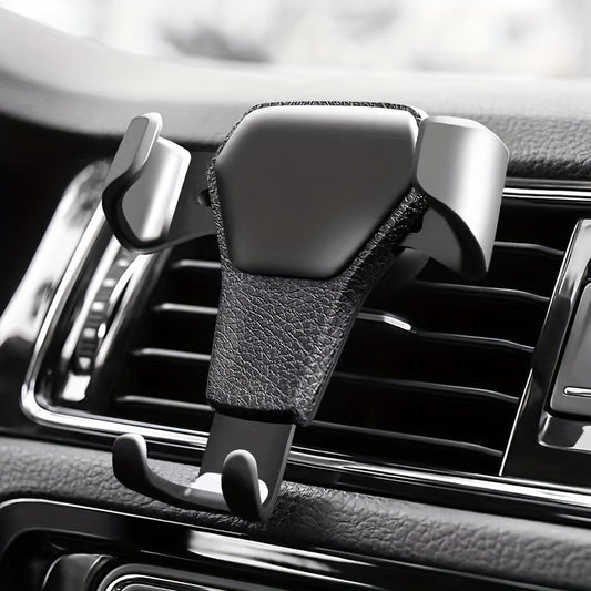 Car Leather Patterned Phone Holder Auto Navigation Air Outlet Multifunctional