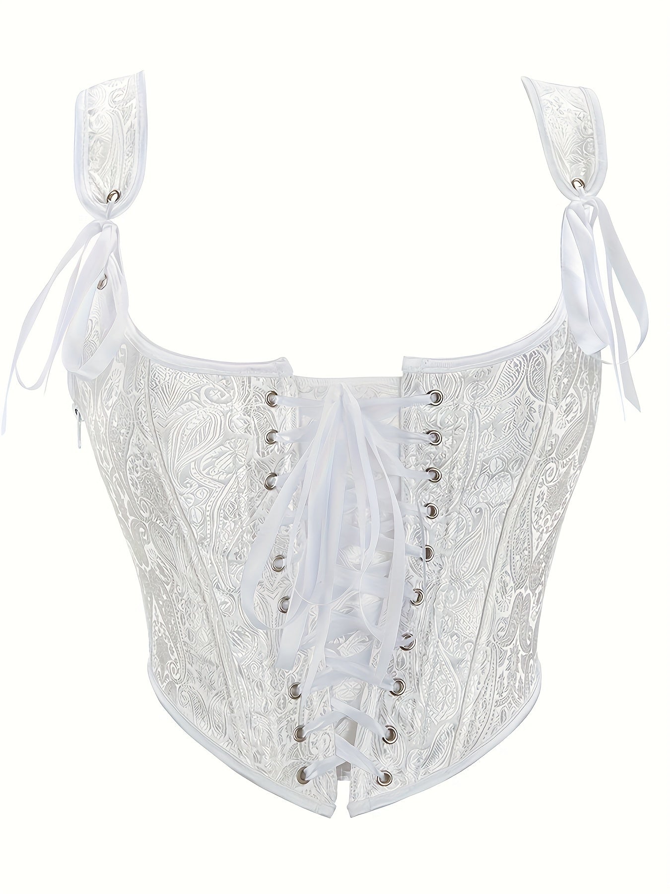 Jacquard Shaping Tank Top Tummy Control Lace Up Slimmer Underwear
