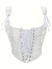 Jacquard Shaping Tank Top Tummy Control Lace Up Slimmer Underwear