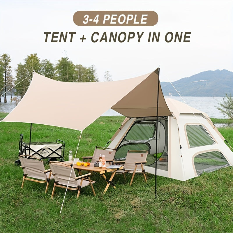 Pop Up Camping Tent & Canopy Combo Waterproof Outdoor Shelter