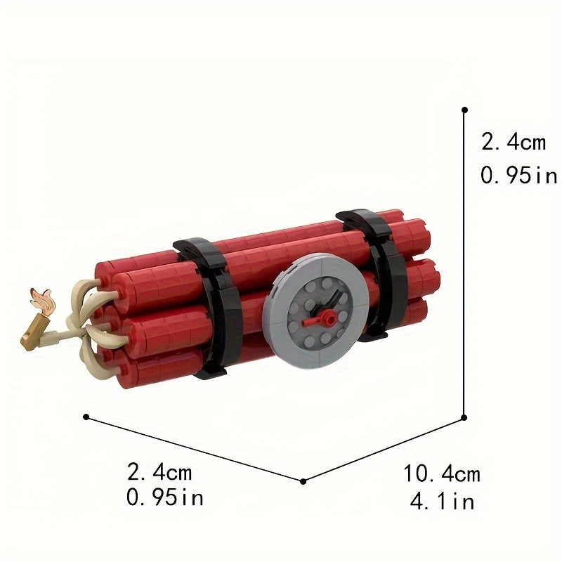 Red Bomb Shape MOC TNT Explosive Building Blocks Toy Model