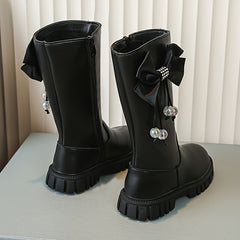 Bowknot Comfortable Boots For Girls Soft Warm Plus Fleece Boots
