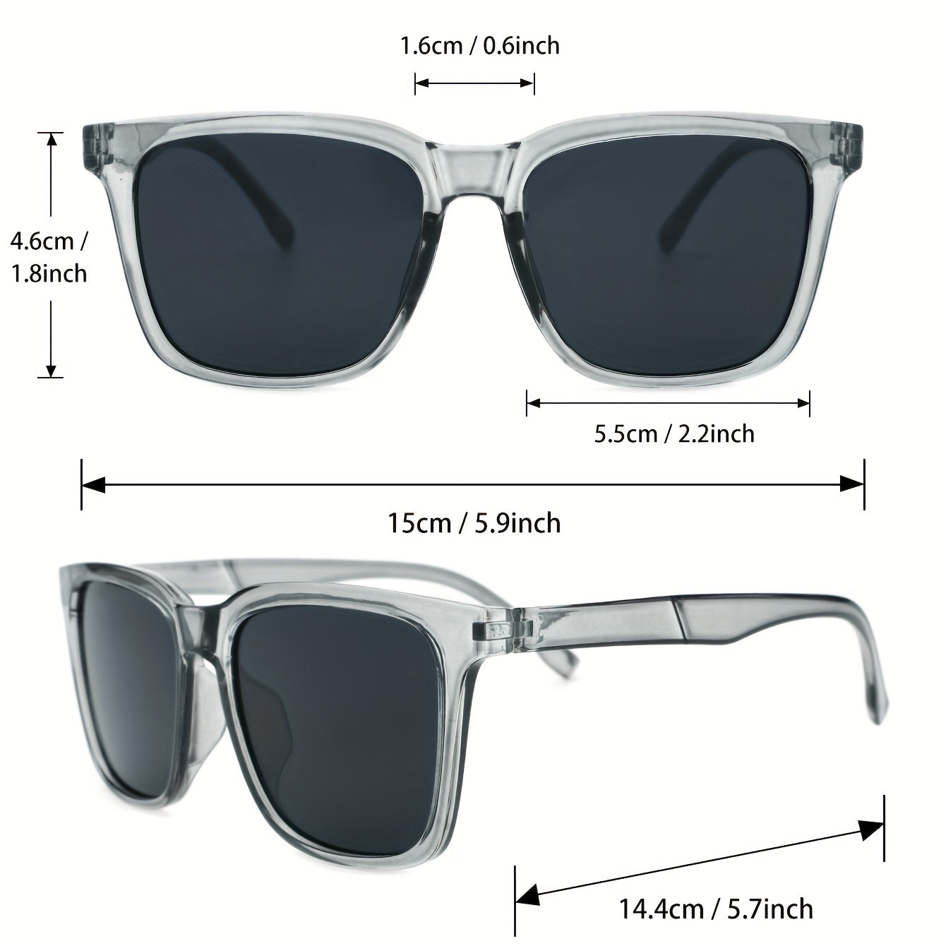 2pairs Large Frame Men's Sunglasses for Street Photography
