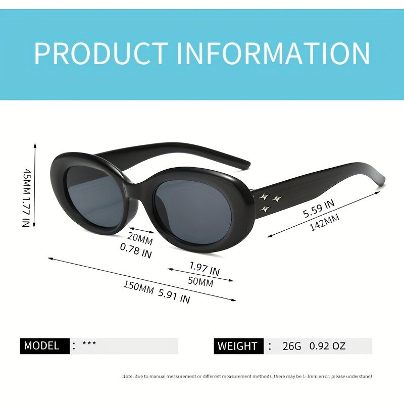 Y2K Oval Sunglasses For Women Men UV400 Sun Shades