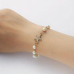 Y2K Faux Pearls Beaded Chain Bracelet for Women