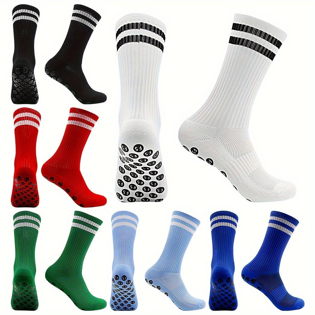 2 Pairs Men's Striped Sport Socks Nylon Blend Breathable for Training Running