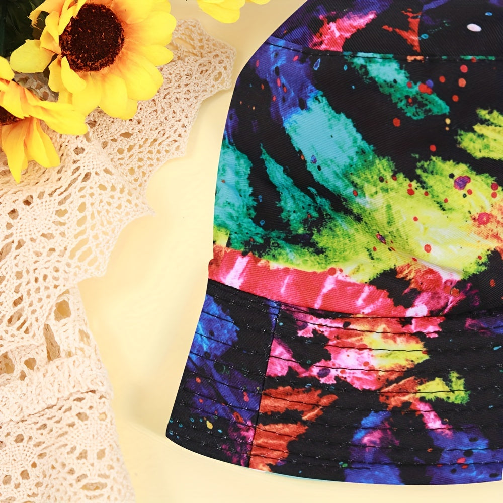 Tie dye Colorful Sunshade Bucket Hat Double sided Sun Hat