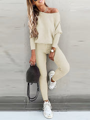 Solid Sports Two piece Set Long Sleeve Hoodies & Striped Pants