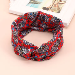 Halloween Skull Pattern Headband Cross Knot Hair Accessories