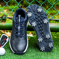 Men's Lightweight Golf Shoes w/ Removable Spike Non Slip Non Lace