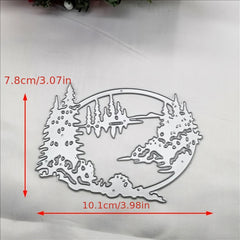 1pc Forest Lake Embossed Mold Carbon Steel Cutter