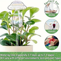 4pcs Mushroom Plant Watering Globes Iridescent Self Watering Planter Insert Glas