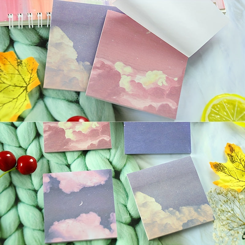 4pcs Starry Sky Sticky Notes Cartoon Stationery 50 Sheets 8.3x15.3inch