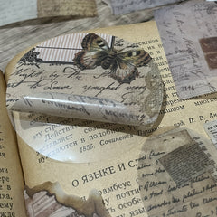 40pcs Retro English Phrases Diary Material Decorative Stickers