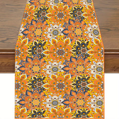 Polyester Rectangle Table Runner Mexican Style Floral Pattern Table Cover