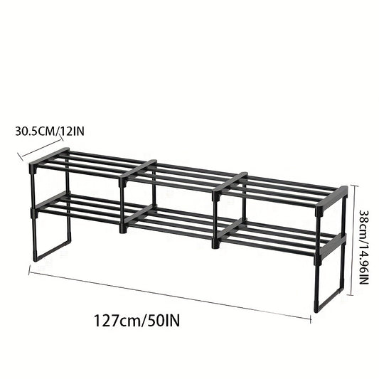 Metal 3-Layer Shoes Rack Standing Shoes Storage Shelf