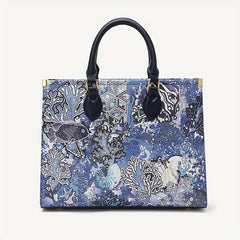 Ocean Pattern Top Handle Satchel Tote Bag