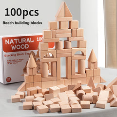 Wooden Building Blocks Various Shapes for Educational Play
