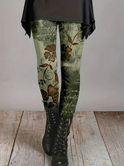 Boho Plus Size Leggings High Rise Allover Print Medium Stretch