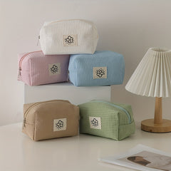 Waffle Pencil Case Small Portable Cosmetic Bag