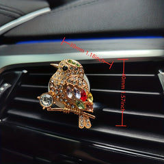 Colorful Bird Car Air Outlet Aromatherapy Clip with Artificial Diamond