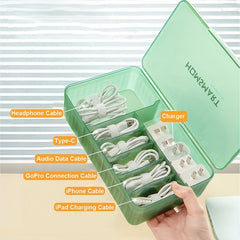Plastic Cable Management Box with Wire Ties & Stickers
