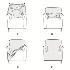 Soft Velvet Armchair Slipcover Non-slip Furniture Protector Home Decor