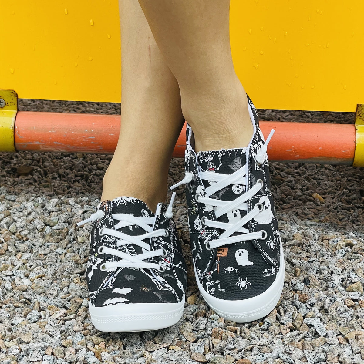 Women's Skull & Ghost Printed Shoes Lightweight Outdoor Canvas