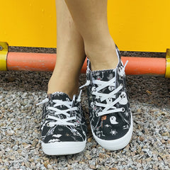 Women's Skull & Ghost Printed Shoes Lightweight Outdoor Canvas