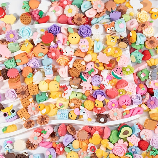 50pcs Resin Mix Cartoon Style Slime Charms DIY Jewelry Making Accessories