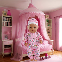 Unicorn & Shark Onesie Hat Set for 14-17 Inch Dolls