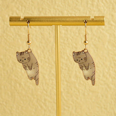 Cartoon Kitten Pendant Earrings Women's Jewelry 5 Colors