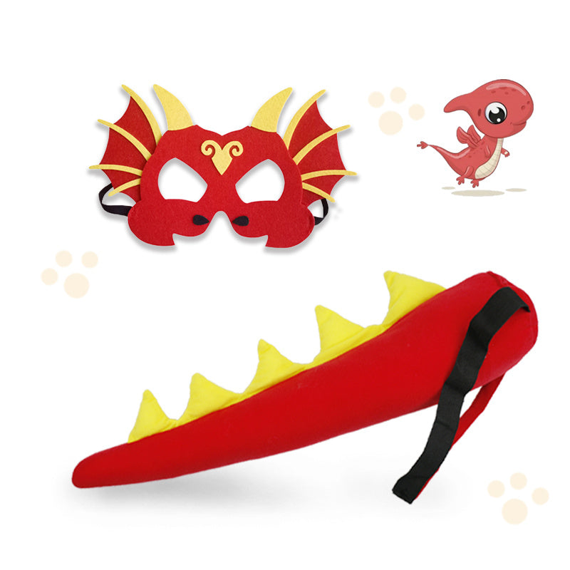 Kids Dino Tail Mask Set for Party Dress Up