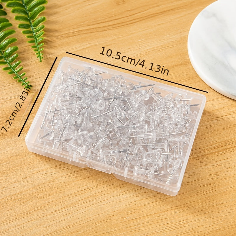 100pcs Transparent Racer Nail Big Head Press Nail in Box