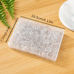 100pcs Transparent Racer Nail Big Head Press Nail in Box