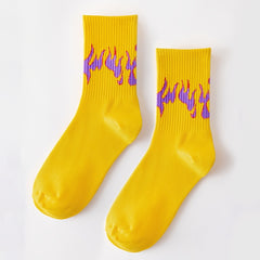 Childlike Fire Pattern Crew Socks