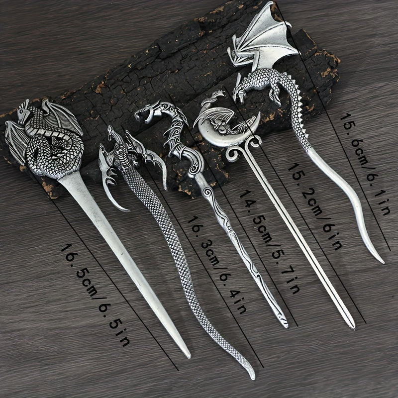 Vintage Dragon Hairpin Viking Metal Hair Sticks Women's Hair Accessories Jewelry