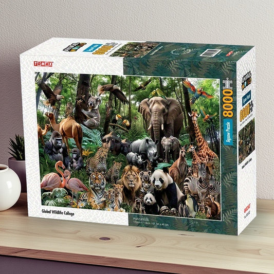 8000pcs Jigsaw Puzzle High Difficulty Animal Landscape Giant Wall Art Toy