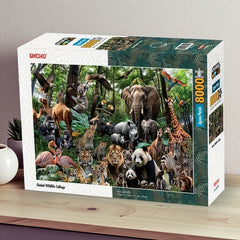 8000pcs Jigsaw Puzzle High Difficulty Animal Landscape Giant Wall Art Toy