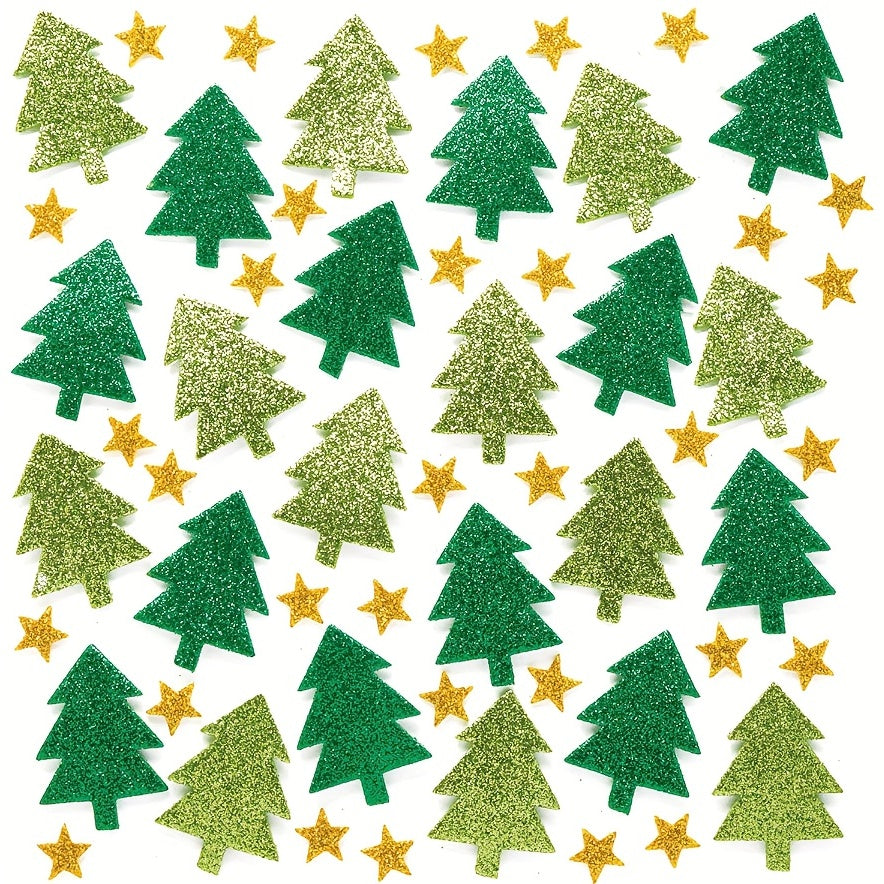 100pcs Christmas Tree Foam Stickers Self Adhesive Party Crafts