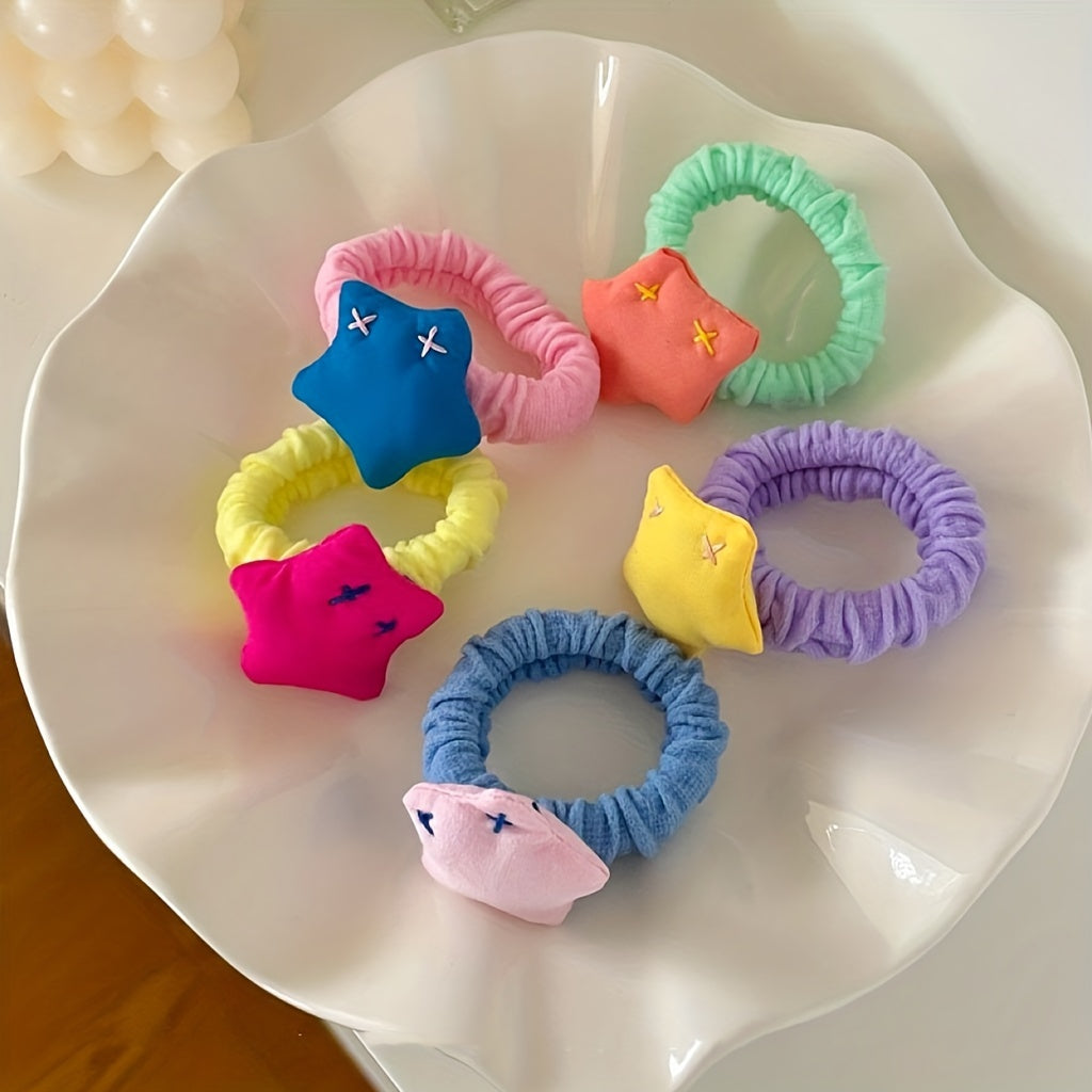 5pcs Star Hair Tie Hair Bands Ponytail Holders Hair Accessories For Baby Girls