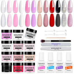 Dip Powder Nail Kit 12 Colors Dip Manicure Pure And Glitter Dipping Powder