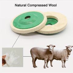 4" Round Wool Felt Disc Grinding Wheel Pad For 100 Angle Grinder Green