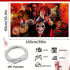 Scary Movie Character Backdrop for Halloween Party