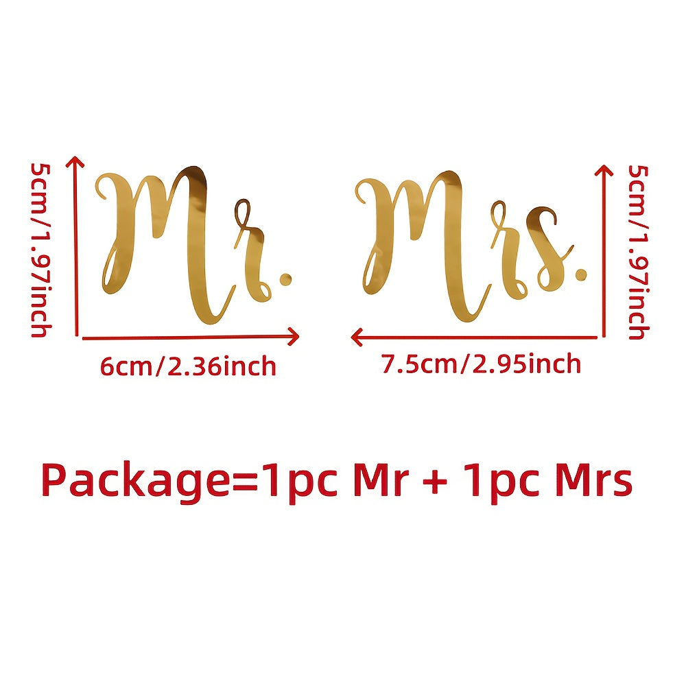 Mr & Mrs Wine Glass Decorations with Vinyl Stickers